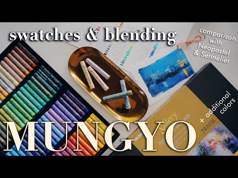 Видео: Обзор масляной пастели Mungyo Soft Gallery и 72 образца цветов 🌈 рисование пейзажа пастелью для н...