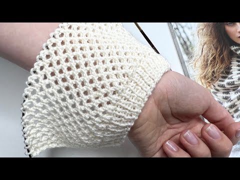 Видео: 🔥 ВЯЖЕТСЯ С ЗАКРЫТЫМИ ГЛАЗАМИ 🔥 Ажурный узор спицами без накидов🌿 Узор для кардигана и палантина
