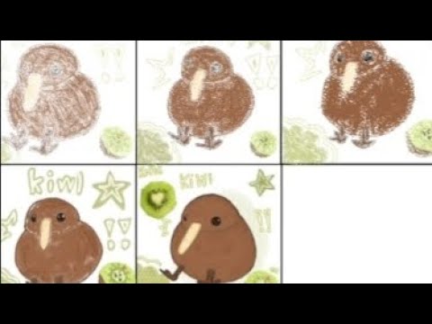 Видео: малюю kiwi різними пендзликами 1 частина