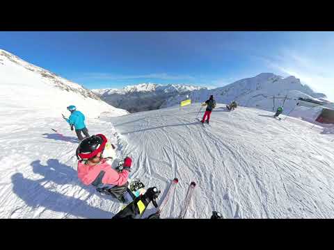 Видео: Роза Хутор 2025 январь синяя трасса Горизонт полный спуск до стадиона