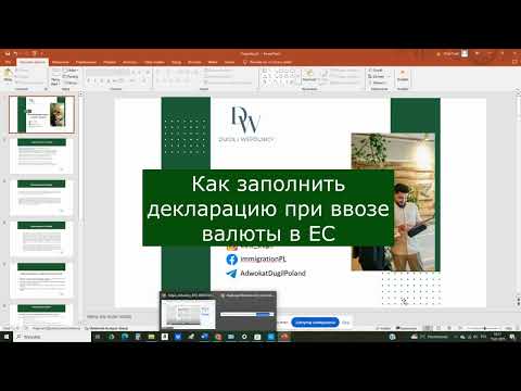 Видео: Как заполнить декларацию на ввоз валюты в ЕС (как пример - Польша)