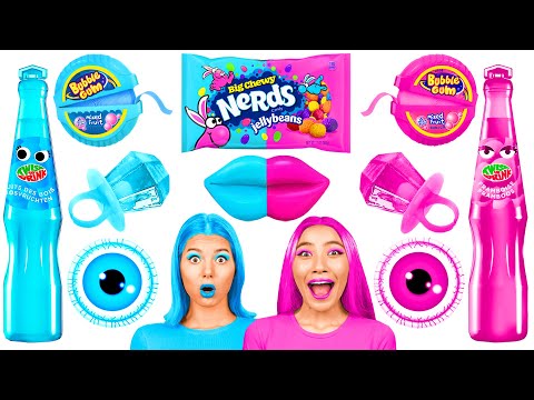 Видео: Розовая Еда vs Голубая Еда Челлендж | Смешные Моменты