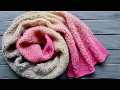 Видео: ШАРФ СПИЦАМИ из пряжи FIABA. Как связать шарф из мохера RICO LIGHT LUXURY или ESSENTIALS MOHAIR