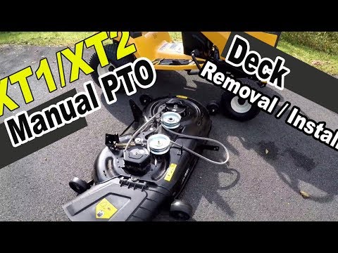 Видео: Снятие палубы Cub Cadet XT1 и XT2 — с ручным ВОМ