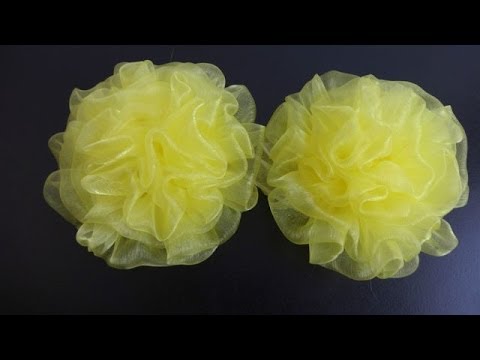 Видео: Пышный бант из органзы. Мастер класс. /Organza Bows/