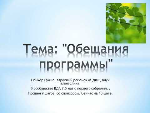 Видео: Тема: "Обещания программы"