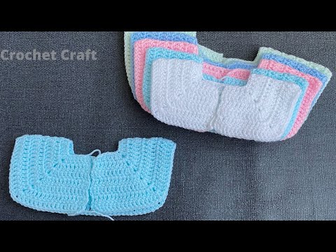 Видео: Легкая вязка крючком детская кокетка для кардигана, комбинезона, платья