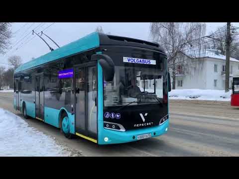 Видео: Новый троллейбус с автономным ходом Пересвет Волгабас на испытаниях в городе Владимире.