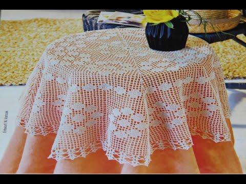 Видео: СКАТЕРТЬ КРЮЧКОМ на круглый стол с цветами. ПОДРОБНЫЙ МК . СХЕМЫ. ШЕСТАЯ часть.