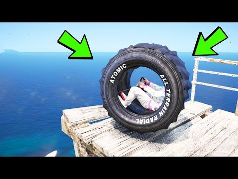 Видео: СПУСК БЕЗ ТОРМОЗОВ ГТА 5 ОНЛАЙН! СМОЖЕТ ЛИ ОГРОМНОЕ КОЛЕСО ПРОЛЕТЕТЬ ДАЛЬШЕ ВСЕХ? ГТА 5 МОДЫ!