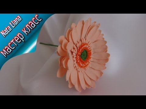 Видео: Гербера из фоамирана. Мастер класс от Nata Liana/ How to make Foam Flower / Gerbera/