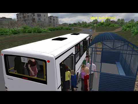 Видео: ПАЗ 320414-05 на 2 маршруте на карте Русская глубинка 2.5.1 ТР. Omsi 2.