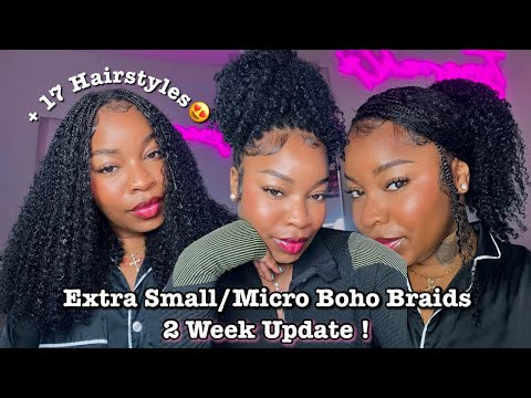 Видео: 2 недели с моими микро-кудрявыми косичками в стиле бохо… Вся правда 👀 + 17 причесок!