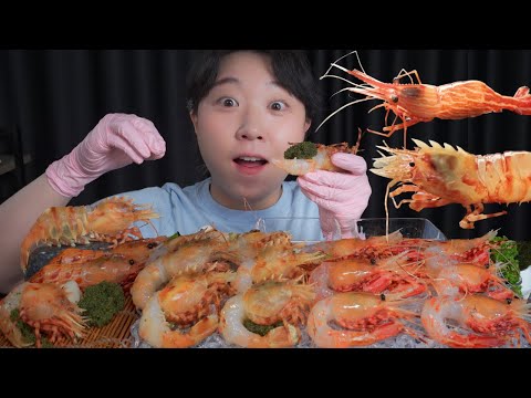 Видео: Сырая креветка 🦐Mukbang eating show