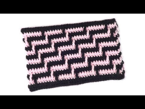 Видео: Двухцветный узор Ступеньки