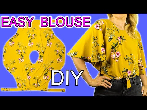 Видео: 🌟⚡️ Красивая блузка за 10 минут без выкройки легко. 🔥👍 Отличный вариант на лето. Курсы шитья.