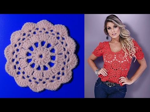 Видео: Как связать круглый мотив для кофточки крючком.