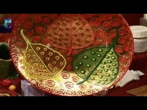 Видео: Декупаж. Декорируем скелетированными листьями кувшин и тарелку. Мастер класс. Наташа Фохтина