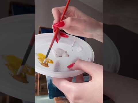 Видео: Пейзаж; Акрил ; Техника «Сухая кисть»