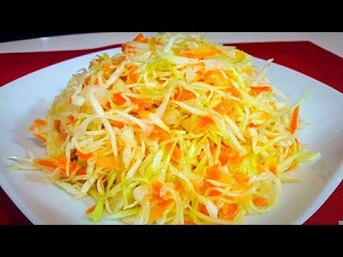 Видео: Салат из Свежей Капусты как в Столовой Как Приготовить Вкусный Хрустящий Салат из Капусты с Уксусом