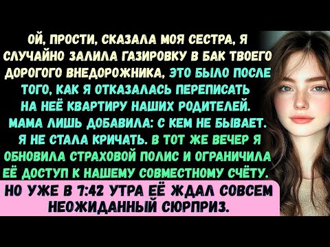 Видео: Ой, извини, сказала моя сестра, я случайно залила газировку в бензобак твоего дорогого внедорожника.