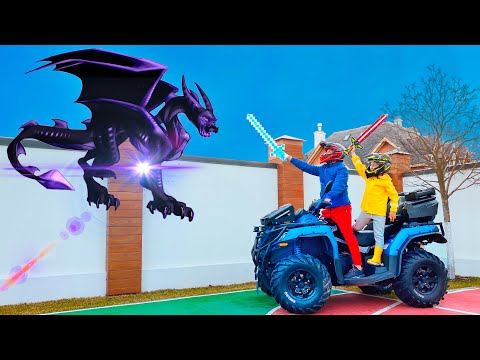 Видео: Сеня и Эндер Дракон из МАЙНКРАФТ в Реальной Жизни