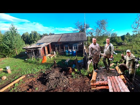 Видео: Живём в тайге. Как три блогера в тайге баню строили и не только.