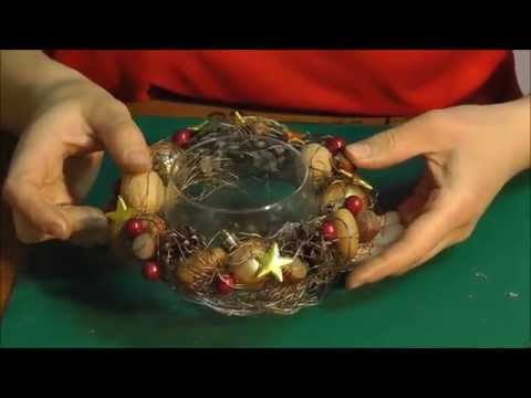 Видео: Новогодний подсвечник в технике путаной проволоки. Мастер-класс