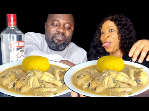 Видео: Мой муж напился, приняв это сложное испытание | Африканская кухня: мукбанг и суп нсала с фуфу