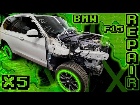 Видео: BMW X5 F15 . The front end rebuilding. Ремонт переда.