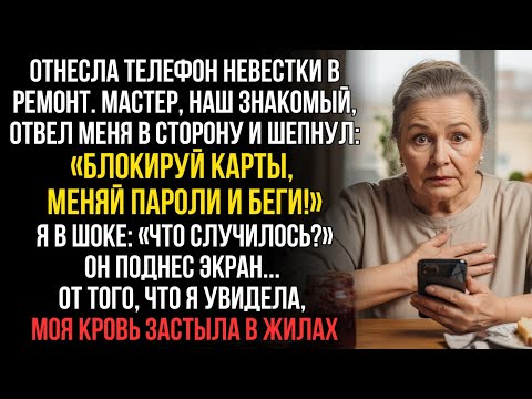 Видео: Отнесла телефон невестки в ремонт. Мастер побледнел: «БЛОКИРУЙ КАРТЫ И БЕГИ СРОЧНО!»