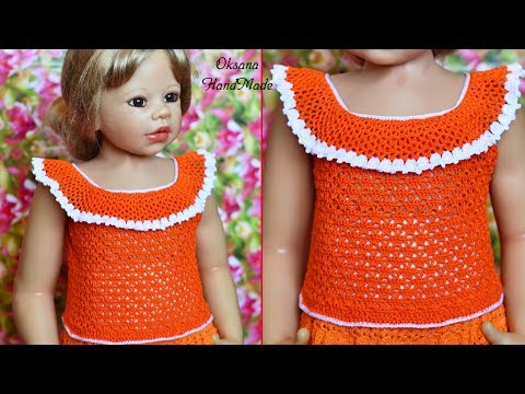 Видео: Летняя майка топ крючком на любой возраст. Tank top crochet