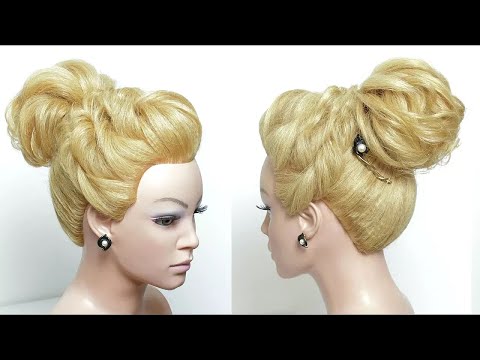 Видео: Высокий пучок для вечеринки. Причёска для длинных волос.