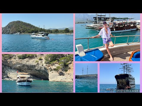 Видео: Kemer, Phaselis Бухты Кемера, Фазелис. Релакс в море на карабле. Доча ныряет. И вкусный ужин в отеле