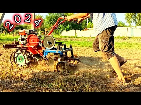 Видео: Мотоблок Форте. Копання картоплі мотоблоком.