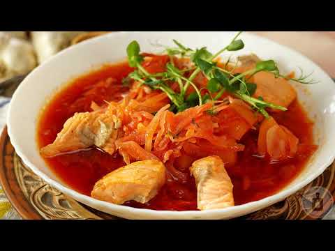 Видео: По царским рецептам. БОРЩ С КРАСНОЙ РЫБОЙ, НА КУРИНО-РЫБНОМ БУЛЬОНЕ