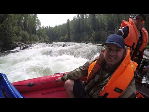 Видео: Мощь горных рек Сибири, рыбалка на хариуса 2019, Казыр, тайга, лодка Фрегат.