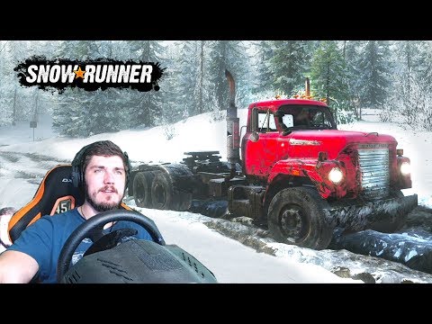 Видео: ЗАСТРЯЛ ПО ОКНА В ГРЯЗИ - SnowRunner (SpinTires, MudRunner) ОБЗОР + РУЛЬ