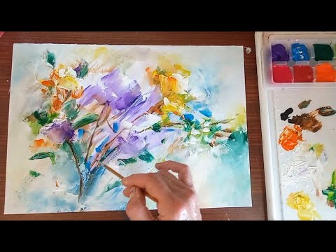 Видео: Abstract Bouquet / Acrylic / Абстрактен Букет/Акрилни Бои