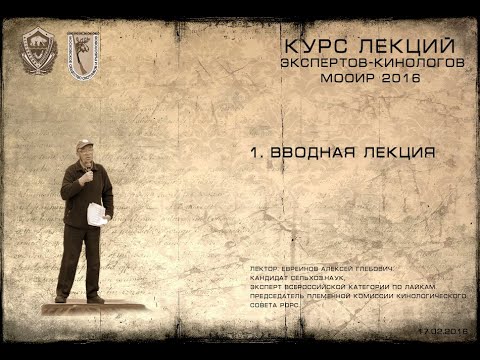 Видео: Лекция 1. Вводная (Курсы экспертов-кинологов МООиР 2016)