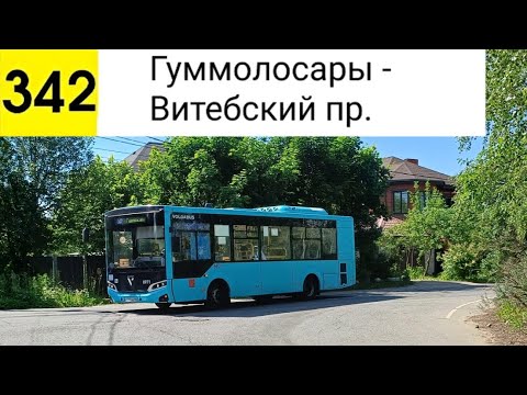 Видео: Автобус 342. Гуммолосары - Витебский пр.