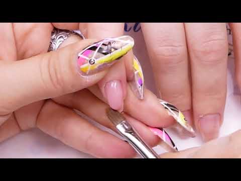 Видео: Выкладной френч форма квадрат/Коррекция нарощенных ногтей/Арочный квадрат схема опила
