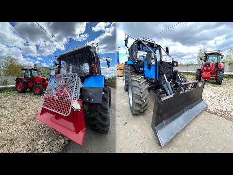 Видео: Обзор трактора Беларус МУЛ 82.2 отвалом толкателем и лебедкой