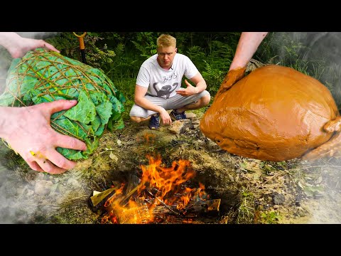 Видео: ОГРОМНЫЙ ОКОРОК в КОСТРЕ! Получится или нет?!