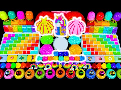 Видео: ASMR слайм 🌈 Радужный единорог, глина, макияж и блёстки | Смешиваем случайные вещи в слайм