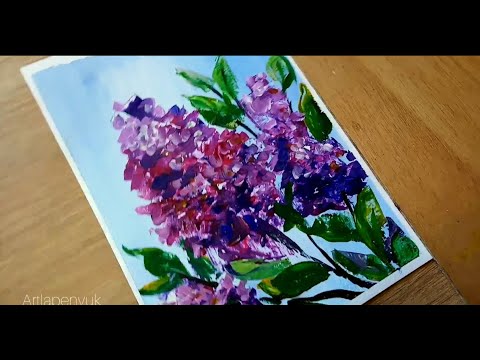 Видео: ВЕТКА СИРЕНИ - мастихин и кисть