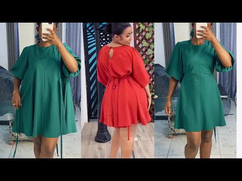 Видео: Простой способ / Как выкроить и сшить платье-солнце с регулируемыми бретелями по бокам / С пышным...