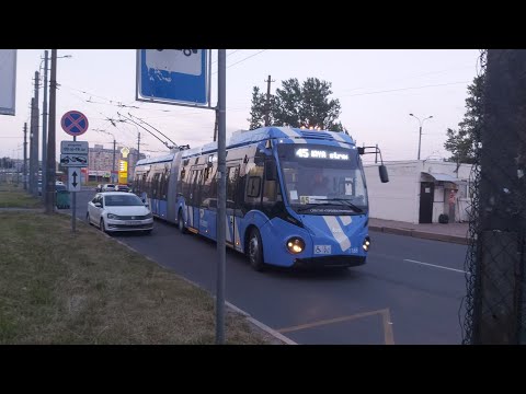 Видео: Троллейбус, маршрут №45 БКМ-433030 Vitovt Max II б.1165 (29.06.2020) Санкт-Петербург