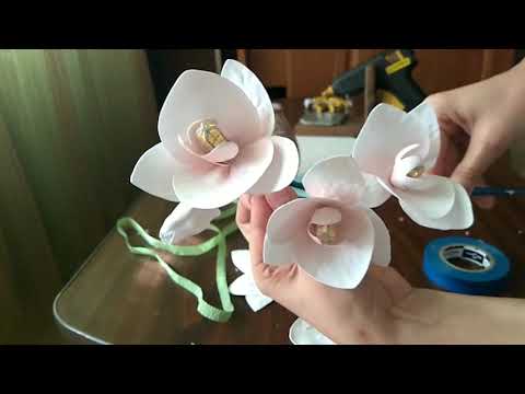 Видео: Орхидея - светильник из фоамирана  (сборка). Orchid - foamiran lamp (assembly).