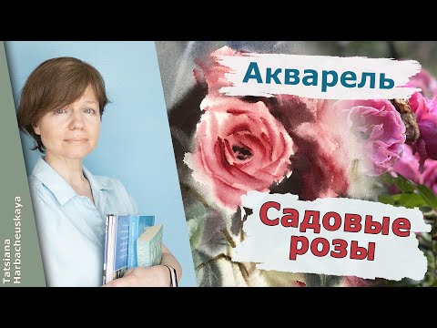 Видео: Садовые розы акварелью